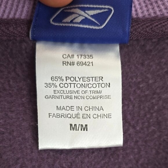 Reebok Women's Purple Pink Pullover Hoodie Sweatshirt Front Pocket Fleece Size M - Picture 10 of 13
